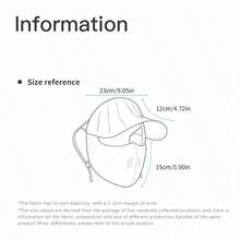 1件春夏透氣防曬面罩帽組合，中性戶外運動騎行開車網球用 3D 全臉防曬遮陽親膚面罩 - 彩色 - 查看 5