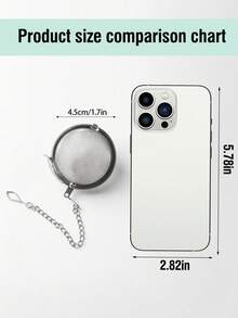 1PC 304 Stainless Steel Mini Round Tea Ball, Tea Strainer Tea Infuser Filter Mesh Seasoning Ball Tea Tool, 1.7 Inch (4.3cm) Stainless Steel Tea Ball . Standard Cup Compatible . Compact And Portable - Silver - View 9