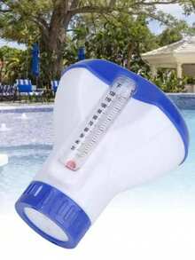 Swimming Pool Thermometer & Luxury Chemical Dispenser 2-In-1, Pool Cleaning Floating Ball Supports 1.5 Inch Tablets | Adjustable Control Ring, Pool Accessories Floating Thermometer Floating Water Temperature Gauge Pool Water Temperature Gauge Pool Thermometer - A - View 2