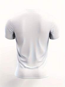 Men's Plus Size  Wrinkle T Shirt - Thanksgiving And Easter Themed Casual Crew Neck Shirt,Suitable For All Seasons,Machine Washable,Thanksgiving - 白色 - 查看 3