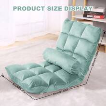 Floor Chair With Back Support, 5-Position Adjustable Folding Chair, Padded Gaming Chair, Meditation Chair For Adults, Comfy Lounge Recliner With Back Cushion, Side Pocket & Removable Cover, Lazy Sofa Sleeper For Gaming, Relaxing, Or Lounging - 薄荷綠 - 查看 8