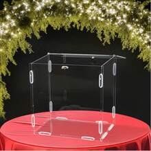 Caixa de Cartão de Casamento de Acrílico (Com Fechadura) Caixa de Envelope Transparente Grande, Caixa de Cartão de Presente de Casamento de Acrílico, Caixa de Dinheiro, Caixa de Sugestões, Caixa de Doações, Para Casamento, Chá de Bebê, Festa de Aniversário, Votação, Doação, Decoração de Cerimônia de Formatura - Transparente - Visão 2