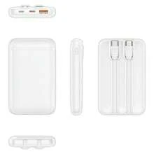 Bateria Externa Power Bank 5000 mAh COOL (2 Cables: TIPO C / Lightning) Blanco - Blanco - Ver 2