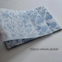 NIEWSPECIAL 20/50/100 piezas Sobres de velum en blanco azul o verde, o con diseño floral de hojas en rosa, adecuados para invitaciones de boda de 5x7 pulgadas, invitaciones DIY, sobres de velum personalizados - Azul - Ver 14