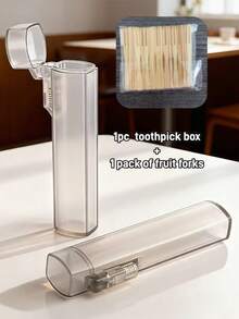 1pc Portable Transparent Toothpick Storage Box, Unisex, Compact Design, Easy To Carry, Hygienic Protection, Essential For Daily Use, Perfect Gift For Travel Enthusiasts, Multi-Functional Storage Box, Can Be Used To Store Toothpicks, Cotton Swabs And Other Items, Essential Home Storage Item - View 10