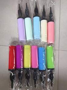 1/2/3/5pcs Double Action Handheld Balloon Pump Set, Reusable Plastic Manual Air Pump, Suitable For Balloons, Swim Rings, Labor-Saving Birthday Wedding Party Holiday Decoration Tool, Random Color - Multicolor - View 11