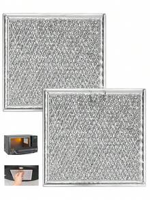 2 Pieces Microwave Grease Filter Replacement For GE WB02X11534 Washable Aluminum Mesh With Long Side Pull Tab - Silver - View 1