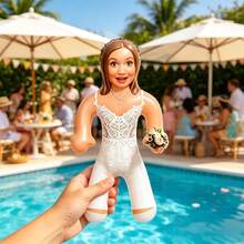 1pc Personalized Inflatable Blow Mold Custom Photo Bride Doll, Bachelorette Party/Bride Pool Party, Bride Gift, Wedding Favor, Special Occasion - Multicolor - View 6
