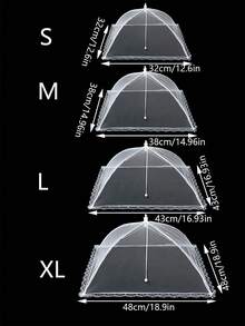 Large Foldable White Mesh Food Cover, Pop-Up Fly-Proof Food Cover Tent, Kitchen And Outdoor Camping Food Protection Cover, Home Vegetable Cover, Table Cover, Foldable Vegetable Cover, Suitable For Outdoor Picnic And Gathering - Multicolor - View 3