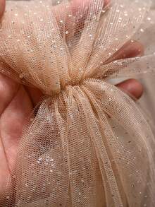 2pcs Glitter Mesh Petal Sleeve Shoulder Cover, Wedding Bridal Dress Accessory, Flattering Versatile Short Sleeve Cuffs - Multicolor - View 7