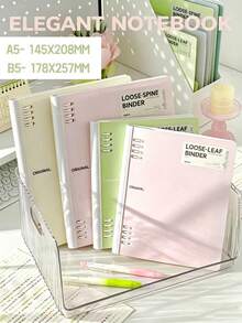 8pcs/1pc Soft Rubber Cover B5 A5 Spiral Coil Ruled Notebook, Portable Lightweight Diary, Smooth Writing Student Notebook, Suitable For Graduation Exam Preparation, School Office Daily Use, Back To School Stationery For Teens And Adults School Supplies - Multiple Styles - View 1