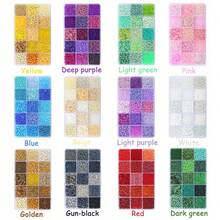 Kit de fabricación de joyas DIY - Caja de 15 compartimentos con cuentas de vidrio de unicolor tipo arroz y tubo para pulseras y collares - Multicolor - Ver 1