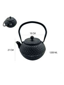 A Japanese-Style Cast Iron Teapot, Suitable For Brewing Tea Over A Fireplace, Perfect For Home Use As A Tea Set. It Features An Open Flame And A Handle, And Comes In Various Textured Designs. Sizes Range From 780-1200ml. - Braided Iron Kettle (1200ml) - View 7