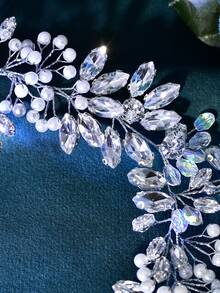 1pc Shiny Rhinestone Belt Fashion Crystal Beaded Bridal Waist Sash Wedding Dress Women Waist Accessory - Multicolor - View 4