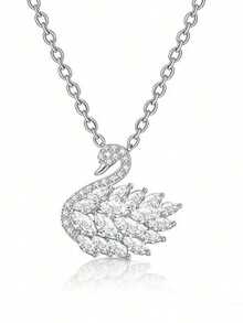 1pc Fashionable High-End Pendant Collarbone Chain Swan Necklace For Vacation - Gold - View 1