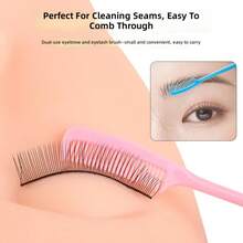 Mini Eyebrow Comb Comb, Colorful, Compact, Portable Eyelash Comb, Eyelash Beauty, Eyebrow Brush, Small Comb, Manufacturer Wholesale - Blue (25pcs/package) - View 3