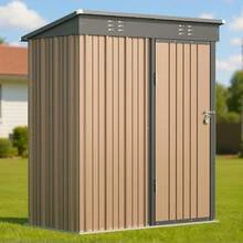 Outdoor Tool Shed, Storage Hut, Patio/Garden Tool Storage Cabinet, Household/Outdoor Waterproof And Rustproof Farm Implement And Miscellaneous Item Storage Cabinet. - Brown - View 3