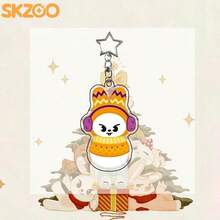 1 Set 8pcs SKZOO Cute Snowman Hat & Scarf Peripheral Keychain Pendant, Suitable For Fans Use And Gifting - Multicolor - View 6
