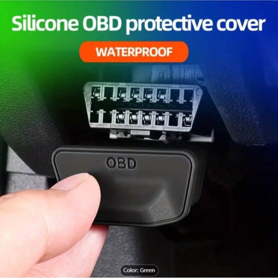 黑色新款通用汽車升級扇形矽膠 OBD 保護套,防水防塵套筒,防丟車內配件,汽車改裝零件 - A - 查看 1