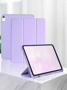 1件紫色保護殼，附筆槽與背帶，霧面 TPU 軟殼，相容 iPad Mini 4/5/6/Mini 7/9.7/10.2/10.5/Air 4/Air 5/10th/10.9/Pro 11"/Air 11(M2)/Air 13(M2)/Pro 11(M4)/Pro 11(M4) 2024 12.9"/Air 13(M3 2025)/Air 11-Inch(M3) 2025/(A16) 11-Inch 11th Generation 2025，三折可調支架，親膚布料，蜂巢散熱內殼，內建筆槽，不含筆，左側筆槽無法直接充電 - 紫羅蘭 - 查看 1