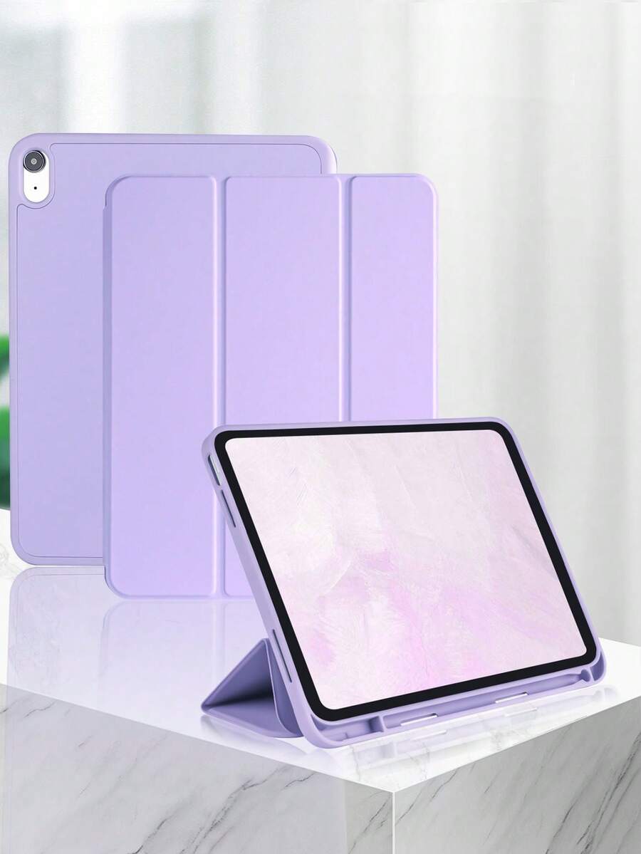 1件紫色保護殼,附筆槽與背帶,霧面 TPU 軟殼,相容 iPad Mini 4/5/6/Mini 7/9.7/10.2/10.5/Air 4/Air 5/10th/10.9/Pro 11"/Air 11(M2)/Air 13(M2)/Pro 11(M4)/Pro 11(M4) 2024 12.9"/Air 13(M3 2025)/Air 11-Inch(M3) 2025/(A16) 11-Inch 11th Generation 2025,三折可調支架,親膚布料,蜂巢散熱內殼,內建筆槽,不含筆,左側筆槽無法直接充電 - 紫羅蘭 - 查看 1