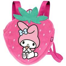 Hello Kitty Safta 草莓圖案書包，、和朋友們圖案，兒童及青少年適用，柔軟加厚3D設計，頂部提手，可調節肩帶，粉紅色 - 選項5 - 查看 2