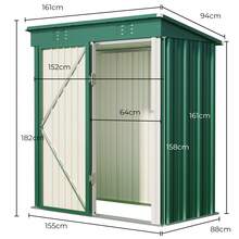 Outdoor Tool Shed, Storage Hut, Patio/Garden Tool Storage Cabinet, Household/Outdoor Waterproof And Rustproof Farm Implement And Miscellaneous Item Storage Cabinet. - Green - View 8