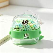 2pcs Cute Dinosaur Liquid Sand Pencil Sharpener, Built-In Colorful Foam Beads For Shaking Stress Relief, Multiple Macaron Color Options. Sharp Blade For Smooth Pencil Sharpening And Less Lead Breakage, Detachable Pencil Shavings Compartment For Easy Cleaning, Compact And Portable, Ideal For Student Daily Stationery And Creative Small Gifts. - Multicolor - View 3