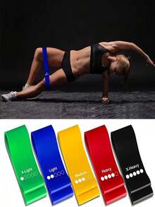 1pc/5pcs Premium Latex Resistance Bands, Suitable For Men And Women, Applicable For Hip, Glute Training And Physical Therapy, Provides 5 Different Tension Levels - Multicolor - View 1