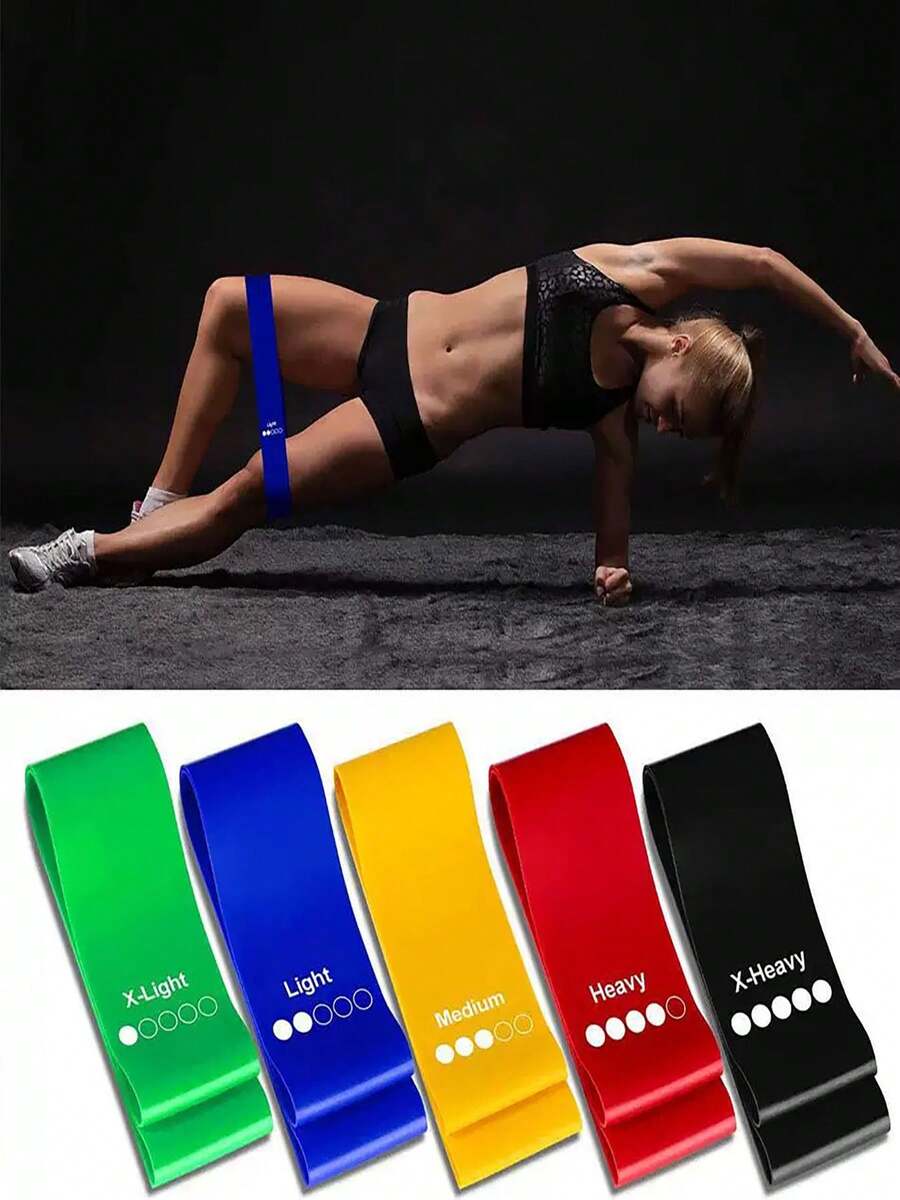 1pc/5pcs Premium Latex Resistance Bands, Suitable For Men And Women, Applicable For Hip, Glute Training And Physical Therapy, Provides 5 Different Tension Levels - Multicolor - View 1