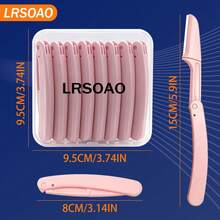 8pcs/Set Exquisite Packaging Neutral Facial Razor With Storage Box, Eyebrow Trimmer And Facial Hair Remover, Facial Hair Removal, Neutral Facial Razor, Trimming Tool, With Precision Sleeve, Hair Remover, Eyebrow Trimmer, Convenient For Travel - Multicolor - View 4