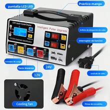 Cargador de Batería Inteligente Rápido 12V y 24V con Reparación por Pulsos, Pantalla LCD y Carga Automática para Auto, Moto, Camioneta - 12V/24V - Ver 5