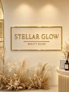 客製化壓克力雷射切割沙龍招牌，適用商業工作室精品店，可自訂 Logo 與名稱，睫毛美容沙龍展示裝飾，美甲服飾店招牌，僅限壓克力材質工作室招牌 - 彩色 - 查看 11