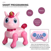 Pink Electric Unicorn + 500mAh Lithium Battery + Forward + Forward Handstand + Backward Handstand + Lie Down + Singing + Dancing + Programming - Pink - View 1