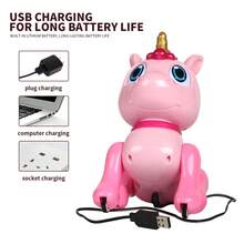 Pink Electric Unicorn + 500mAh Lithium Battery + Forward + Forward Handstand + Backward Handstand + Lie Down + Singing + Dancing + Programming - Pink - View 4