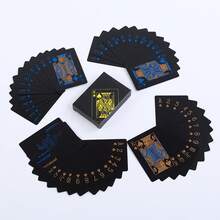 1set-Waterproof Playing Cards, PVC Plastic Playing Cards, 1 Deck Of Playing Cards, Christmas Gift Playing Cards, Halloween Gift, Thanksgiving Gift, Game Gift, High Quality. Creative Personalized Non-Fading Playing Cards Black PVC Waterproof Playing Cards. Party Games And Activity Supplies. - Multicolor - View 7