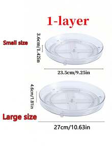 1pc Transparent Plastic Rotating Storage Basket, Multi-Functional Storage Tray, Suitable For Bathroom, Kitchen Cabinet, Spice Rack, Non-Slip 360° Rotating Tray, Used For Kitchen Storage Organization, Desktop Decoration, Also As A Holiday Gift - Multicolor - View 8