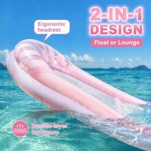 Durable Adult Inflatable Pool Lounge Float, Heavy Duty Deep Water Inflatable Lounge Float, Lake Beach Sunbathing Float, Swimming Pool Floating Raft - Multicolor - View 5