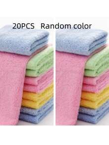 5/15/20pcs Random Color Super Soft Microfiber Cleaning Cloths, 25*25cm, Absorbent Cleaning Rags, Suitable For Kitchen, Glass, Home Use - Kitchen, Bathroom, Household - Multicolor - View 12