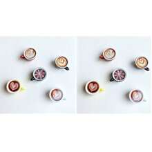 5/10pcs Mini Latte Art Coffee Fridge Magnets, Creative Resin Magnetic Memo Clips, Miniature Food DIY, Suitable For Kitchen, Pegboard, Office, Storage Cabinet, Dishwasher, Coffee Machine Multi-Scene Decoration, Christmas, Valentine's Day - Latte Art Coffee - View 13