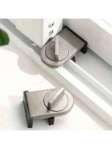 1pc Aluminum Alloy Sliding Door & Window Lock, Anti-Pinch, Anti-Theft, Anti-Fall Safety Lock System With Double Packaging - Multicolor - View 3
