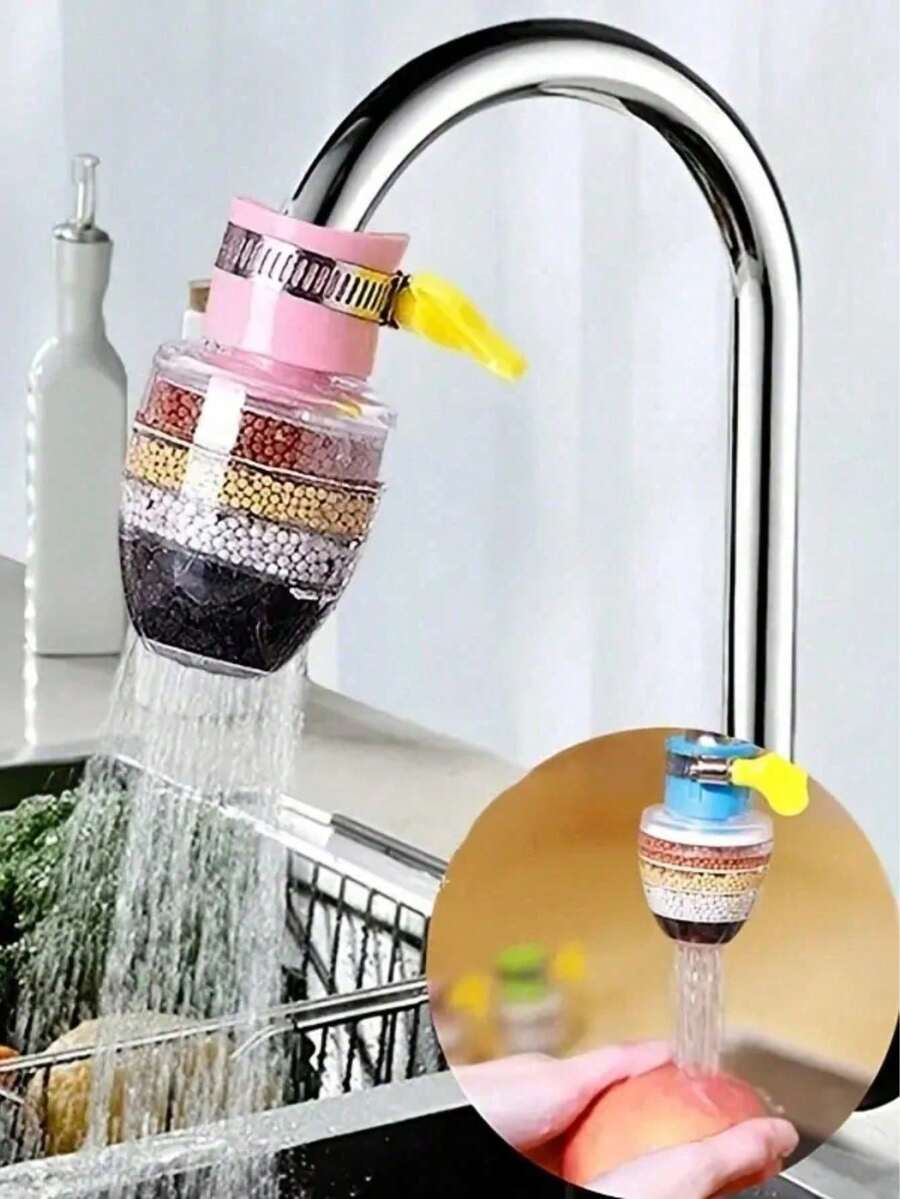 1pc Multilayer Water Purifier Faucet Filter, Removable Universal Tap Water Filter Nozzle, Kitchen Sink Water Saving Sprinkler, Sediment Impurity Reduction Filter Screen For Home Kitchen Bathroom Faucet - A - View 1