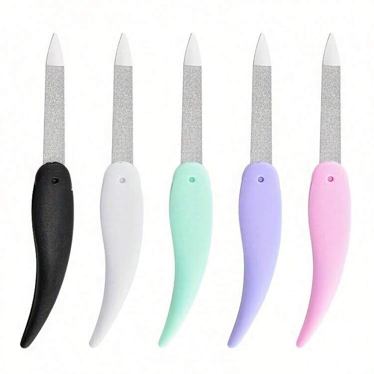 3/5pcs Nail Art Tool Set, Foldable Nail File, Rose Dust Brush, Dust Brush, Soft Bristle Brush, Multiple Colors Available, Nail Care Tools, Washable Nail File, Double-Sided Sanded ABS Plastic Nail Art Tools - Multicolor - View 10