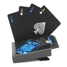 1 Set Waterproof Playing Cards, Plastic PVC Material, One Deck Of Playing Cards, Christmas Gift Playing Cards, Halloween Gift, Thanksgiving Gift, Game Gift, High Quality. Creative Personalized Non-Fading Playing Cards Black PVC Waterproof Playing Cards. Party Game And Activity Supplies. Holiday And Party Supplies. - Multicolor - View 11