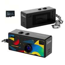 1080P Mini Keychain Camera - 0.96" HD Screen, 8MP Retro SLR Design, 160° Wide Angle, Anti-Lost Lanyard, Rechargeable Portable DV Camera Suitable For Adults/Teens/Outdoor Travel - Multicolor - View 24