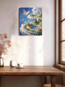 Pintura al óleo DIY por números de Paraíso del Jardín de Mariposas, cielo soñador, flores, estanque de carpas koi, manualidades de pintura, decoración del hogar para adultos, 8x12/16x20 pulgadas, regalos festivos, sin marco - Conjuntos - Ver 2