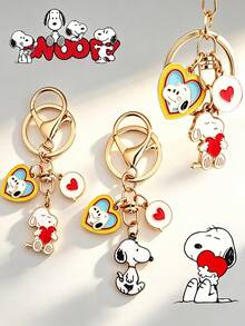 SNOOPY 12/8/4/2/1pc Cute Cartoon Snoopy Alloy Keychain, Student Couple Gift, Bag Charm, Key Ring, Backpack Pendant - Multicolor - View 3