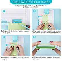 Tabla de perforación todo en uno de 20.7x 25.8cm con herramienta de marcado para hacer cajas de sombra y fundas DIY para manualidades de papel - Multicolor - Ver 10