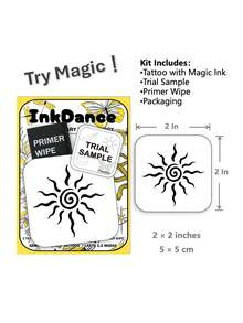 1 Set "Spiral Sun" New Technology Tattoo Sticker, Semi-Permanent, Bohemian Style, Bold, Y2K, Temporary Tattoo, Realistic Tattoo, Waterproof And Long-Lasting, Realistic Design, Plant-Based Formula, InkDance, Ink Dance, Gift MNF083 - Black - View 3