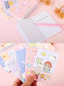 5/10PCS Cartoon Illustration Mini Pocket Notebooks, Lightweight Portable Memo Notebooks, Can Record Notes, Record Inspiration, Can Draft, Essential Back To School Stationery - Multicolor - View 4
